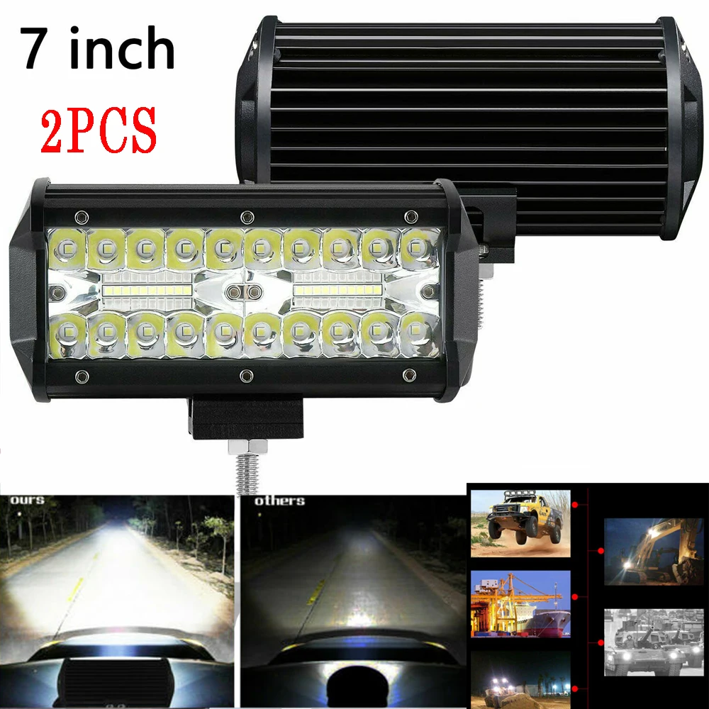 2pcs LED Work Lights Bar 7inch 9-32V 120W Offroad Spot Flood Combo LED Light Fog Lamp For Truck Car SUV ATV Headlights
2pcs LED Work Lights Bar 7inch 9-32V 120W Offroad Spot Flood Combo LED Light Fog Lamp For Truck Car SUV ATV Headlights