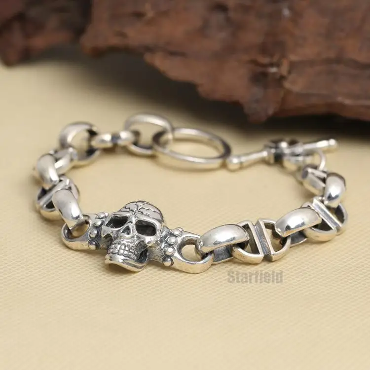 Wholesale NEC2525 Sterling Silver Personalized Jewelry Retro Thai Silver men's Super Large Skull Bracelet Bracelet
Wholesale NEC2525 Sterling Silver Personalized Jewelry Retro Thai Silver men's Super Large Skull Bracelet Bracelet