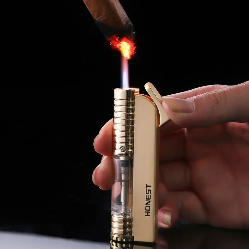 Hot Metal Windproof Direct Charge Butane Gas Barbecue Cigar Tool High Fire Lighter Butane Gas Turbine Torch Igniter Gift For Men
Hot Metal Windproof Direct Charge Butane Gas Barbecue Cigar Tool High Fire Lighter Butane Gas Turbine Torch Igniter Gift For Men