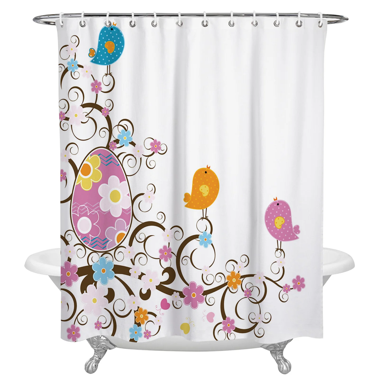 Easter Egg Bird Flower Branch Bathroom Shower Curtain Modern Home Decor Waterproof Polyester Fabric Bath Curtains
Easter Egg Bird Flower Branch Bathroom Shower Curtain Modern Home Decor Waterproof Polyester Fabric Bath Curtains