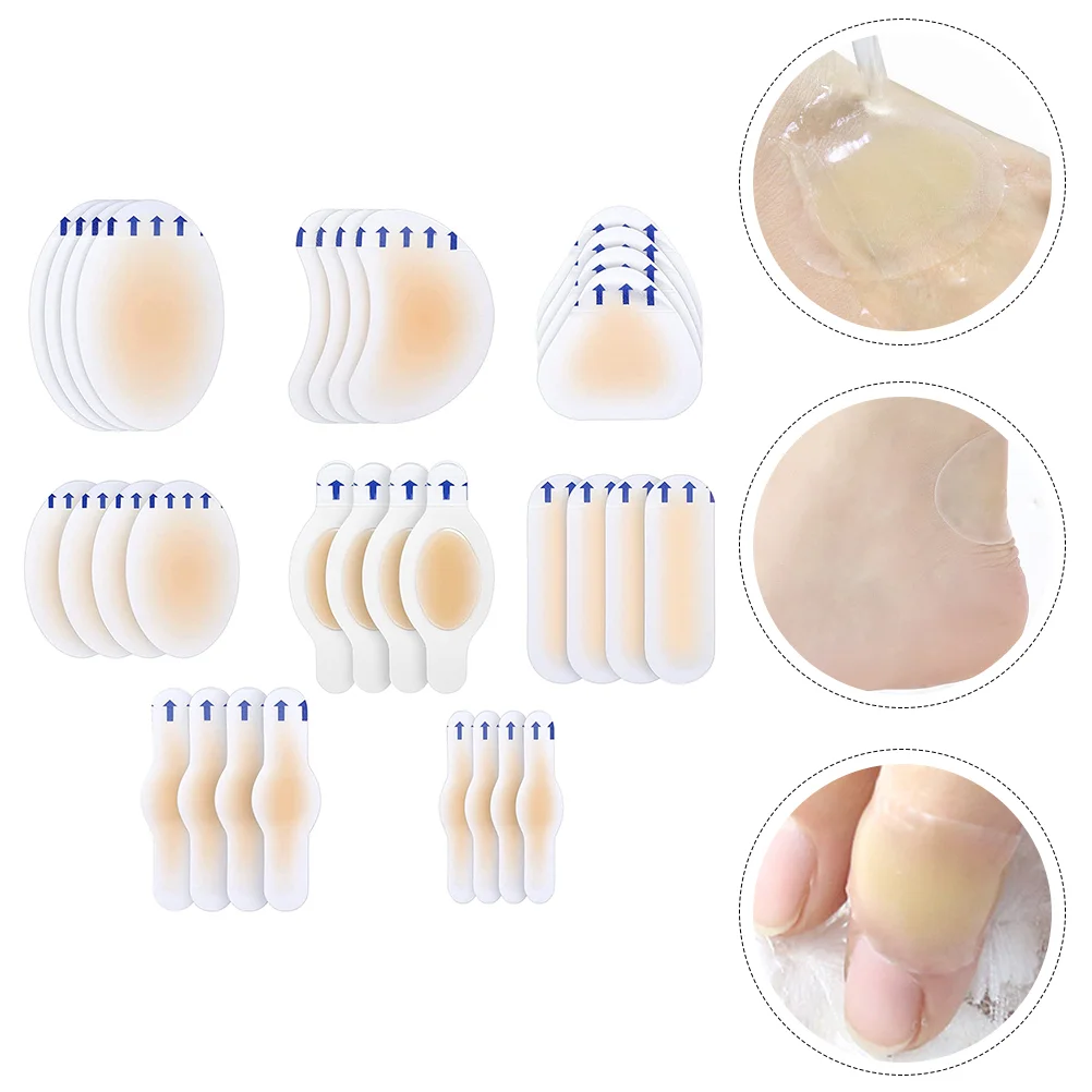 

32 Pcs Foot Protector Silicone Gel Invisible Heel Grips Tapes Insole Feet Protectors Patches Rear Stickers Miss Wear-resistant