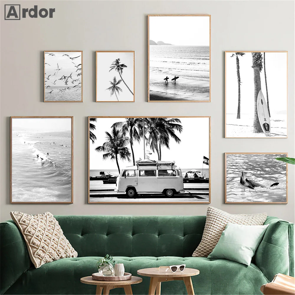 Black And White Seagull Dolphin Canvas Painting Sea Waves Poster Surfboard Wall Art Print Nordic Wall Pictures Living Room Decor
Black And White Seagull Dolphin Canvas Painting Sea Waves Poster Surfboard Wall Art Print Nordic Wall Pictures Living Room Decor
