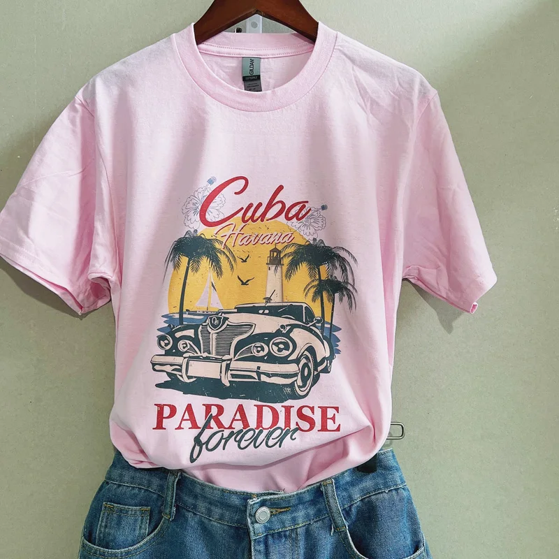 VIP HJN Cuba Havana Tropical Vintage T Shirt Summer Short Sleeve Beach T-Shirt Women Graphic Tshirts Vacation Aesthetic Tops
VIP HJN Cuba Havana Tropical Vintage T Shirt Summer Short Sleeve Beach T-Shirt Women Graphic Tshirts Vacation Aesthetic Tops