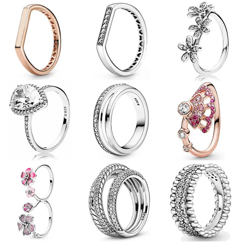 New 925 Sterling Silver Ring Bar Stacking Signature Triple Beaded Pave Band Radiant Teardrop Pink Fan For Women Fashion Jewelry
New 925 Sterling Silver Ring Bar Stacking Signature Triple Beaded Pave Band Radiant Teardrop Pink Fan For Women Fashion Jewelry