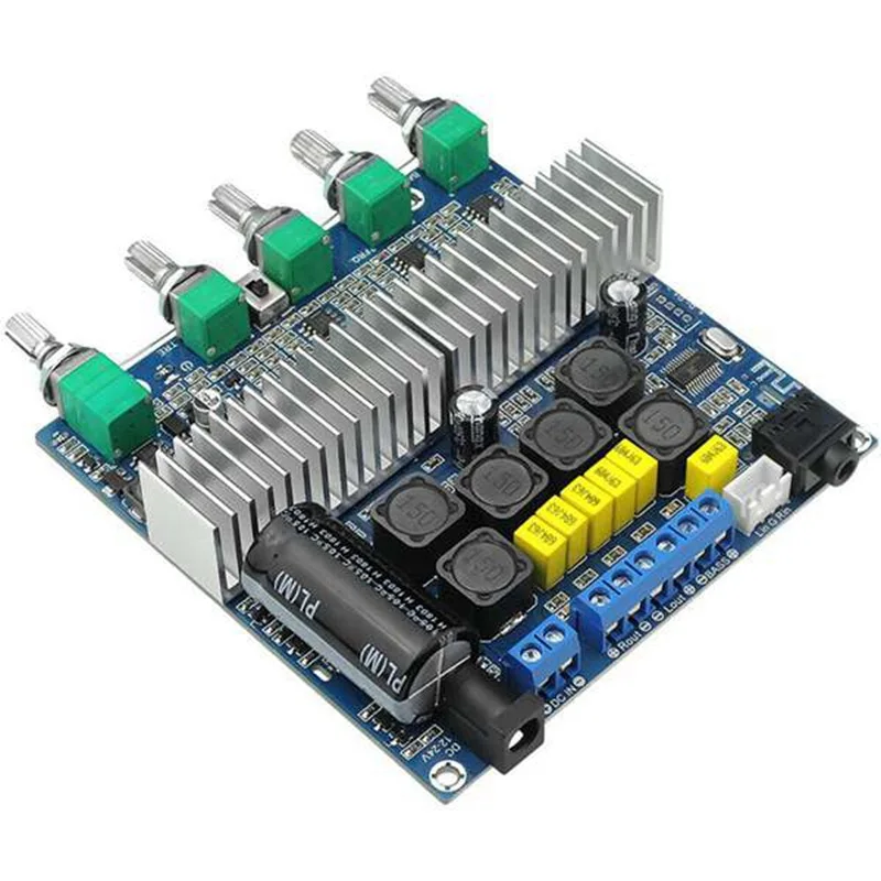 

TPA3116 Subwoofer Amplifier Board 2.1 Channel High Power Bluetooth 5.0 Audio Amplifiers DC12V-24V 2*50W+100W Amplificador