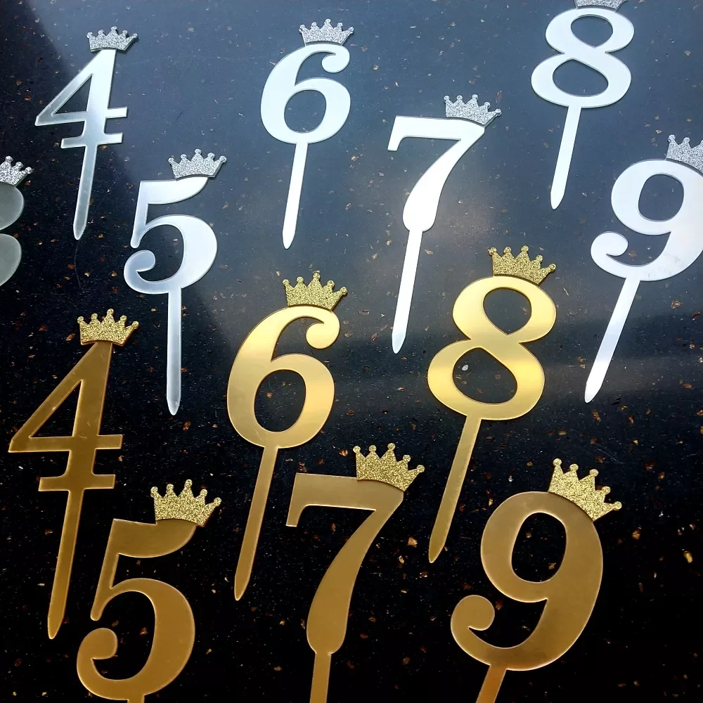 Crown Number Cake Topper Gold Silver Happy Birthday Digital Cakes Insert Wedding Anniversary Party Cake Dessert Decoration Decor
Crown Number Cake Topper Gold Silver Happy Birthday Digital Cakes Insert Wedding Anniversary Party Cake Dessert Decoration Decor