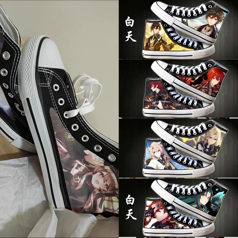 Genshin Impact Zhongli Xiao Cosplay Women Canvas Shoes Summer Casual Sneakers Student Casual Shoes High Top Man Vulcanize Shoes
Genshin Impact Zhongli Xiao Cosplay Women Canvas Shoes Summer Casual Sneakers Student Casual Shoes High Top Man Vulcanize Shoes