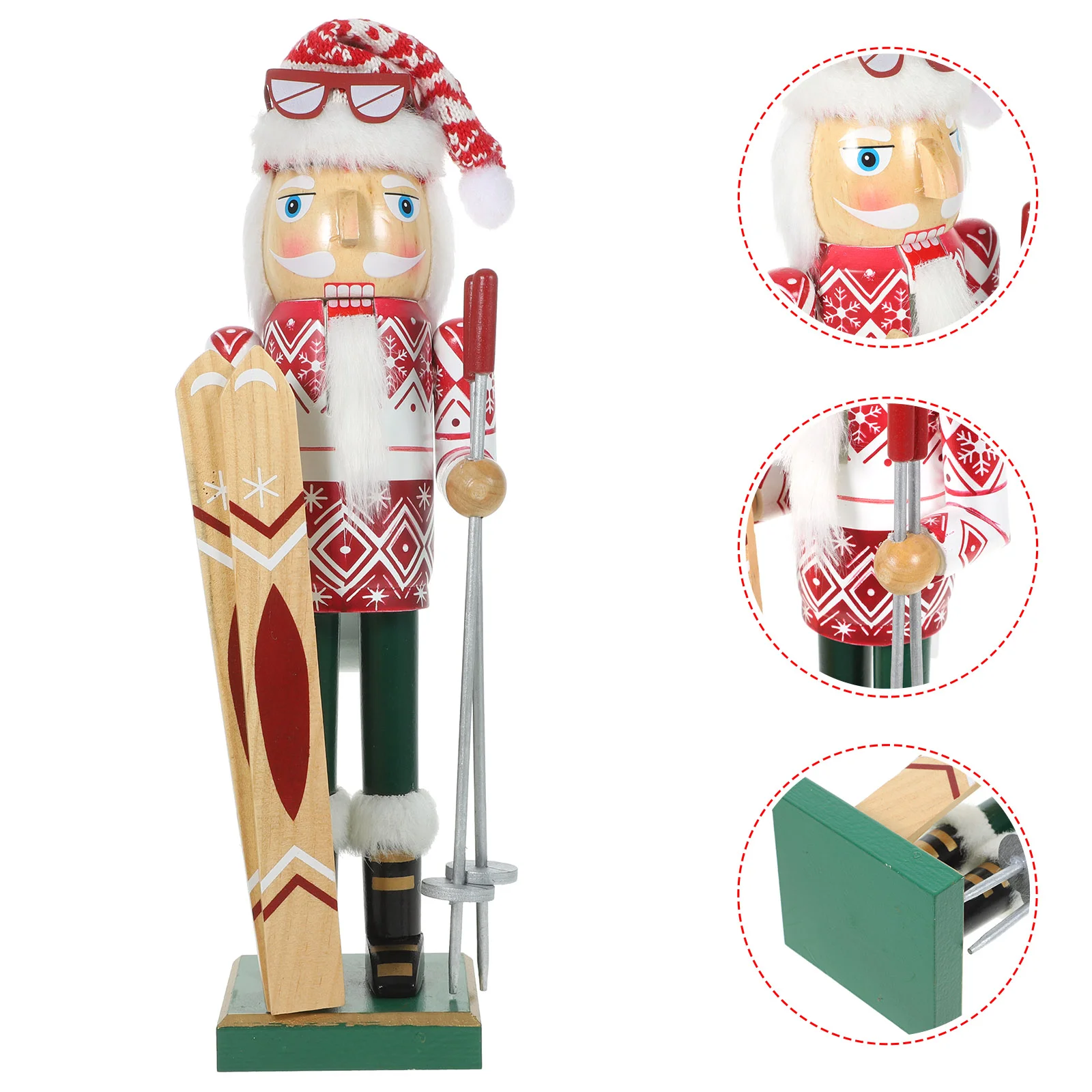 

Lovely Puppet Decor Christmas Wooden Decoration Ornament Santa Xmas Figurine Adorable Nutcracker