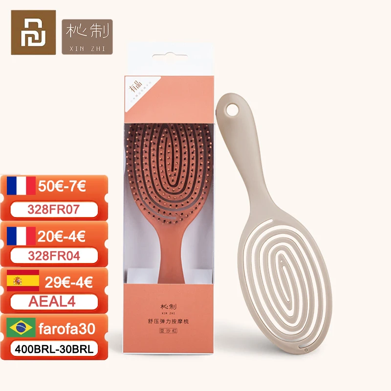 Youpin XINZHI Hair Comb Relaxing Elastic Massage Comb Portable Hair Brush Massage Modeling Brushes Head straightening hair Comb
Youpin XINZHI Hair Comb Relaxing Elastic Massage Comb Portable Hair Brush Massage Modeling Brushes Head straightening hair Comb