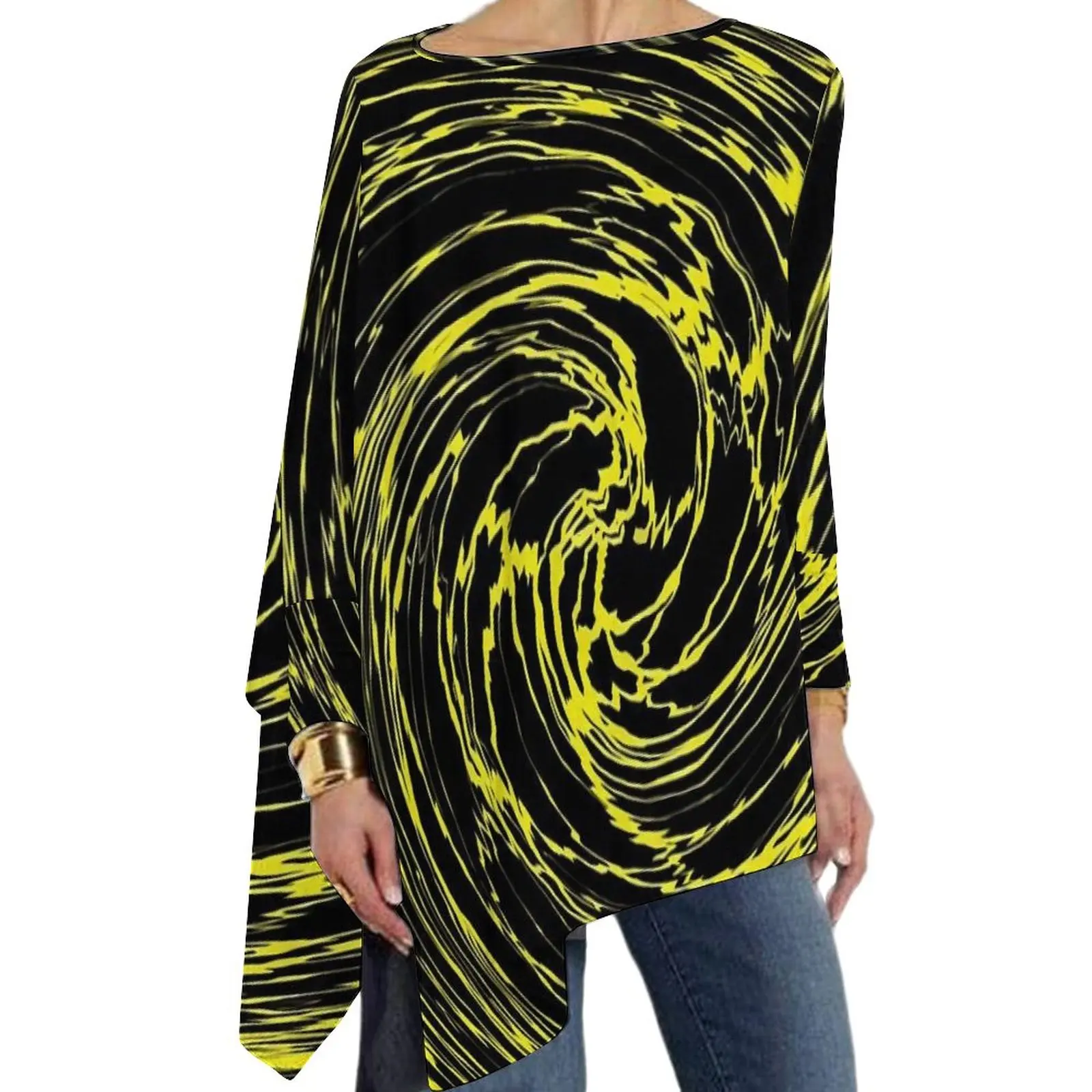 Shallow Water Print T-Shirts Yellow Vortex Cute T-Shirt Women Long Sleeve O Neck Casual Tops Oversized Custom Top Tees
Shallow Water Print T-Shirts Yellow Vortex Cute T-Shirt Women Long Sleeve O Neck Casual Tops Oversized Custom Top Tees