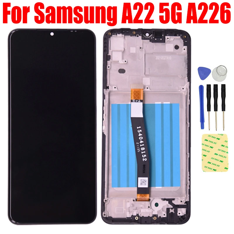 LCD For Samsung Galaxy A22 5G A226 SM-A226B LCD Display Panel Pantalla Module with Touch Screen Digitizer Glass Assembly Frame
LCD For Samsung Galaxy A22 5G A226 SM-A226B LCD Display Panel Pantalla Module with Touch Screen Digitizer Glass Assembly Frame