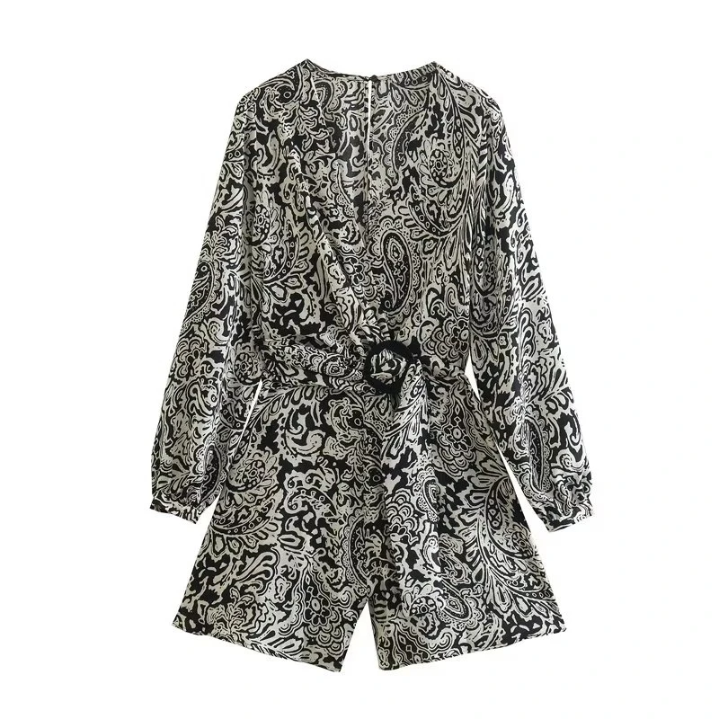 Fashion Long Sleeve Floral Playsuits Office Lady Printed Deep V neck Rompers Shirts Women Spring One Piece Shorts
Fashion Long Sleeve Floral Playsuits Office Lady Printed Deep V neck Rompers Shirts Women Spring One Piece Shorts