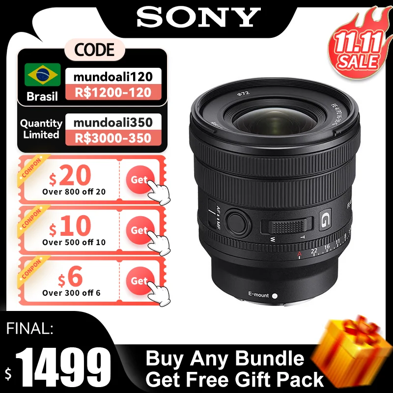 Sony FE 16-35mm F4 G Wide-Angle Zoom Lens Large Aperture Mirrorless Camera Lens For A6300 A6400 A6600 A7 III SEL1635GM
Sony FE 16-35mm F4 G Wide-Angle Zoom Lens Large Aperture Mirrorless Camera Lens For A6300 A6400 A6600 A7 III SEL1635GM