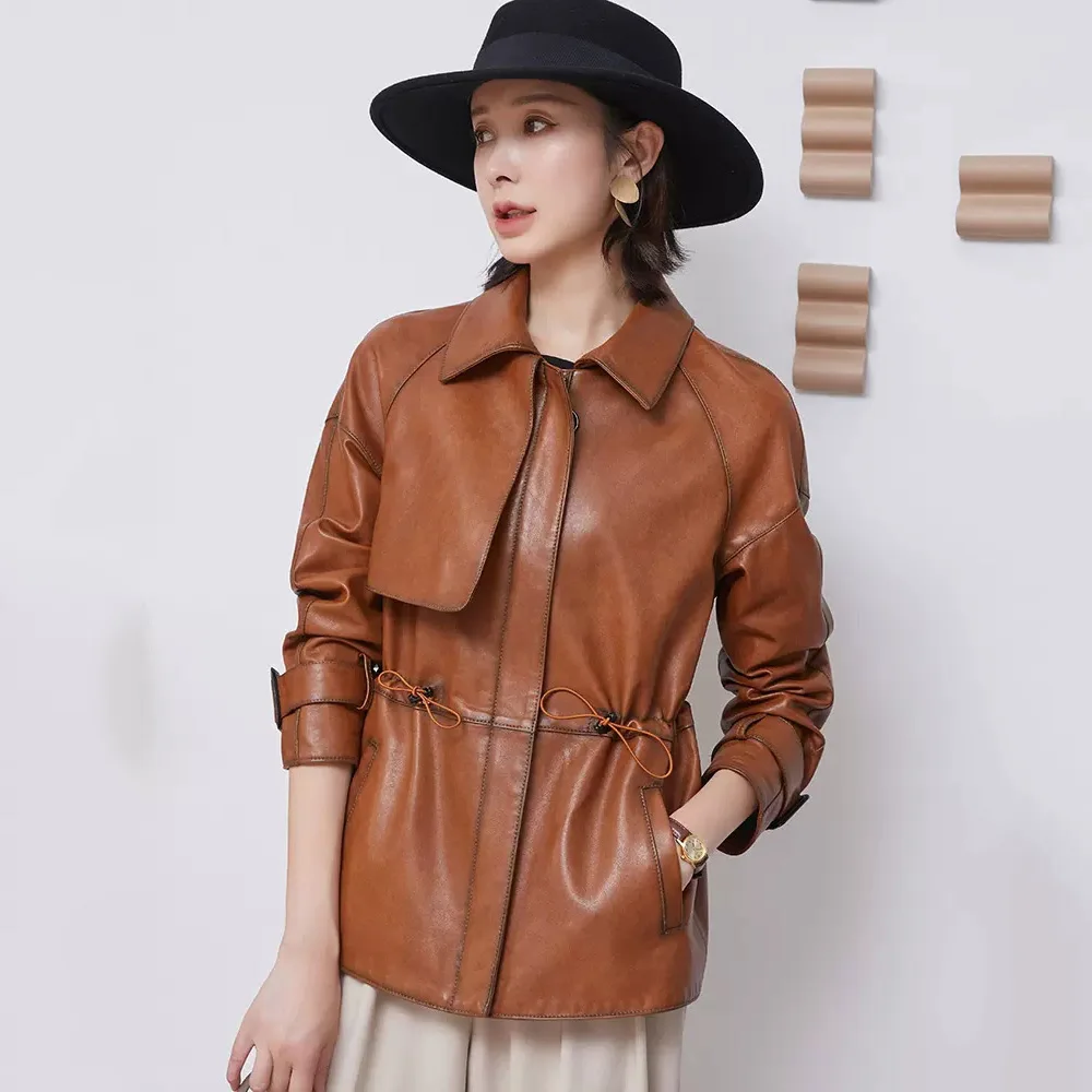 New Women Sheepskin Coat Autumn Winter Fashion Casual Turn-down Collar Adjustable Waist Genuine Leather Jacket Loose Outerwear
New Women Sheepskin Coat Autumn Winter Fashion Casual Turn-down Collar Adjustable Waist Genuine Leather Jacket Loose Outerwear