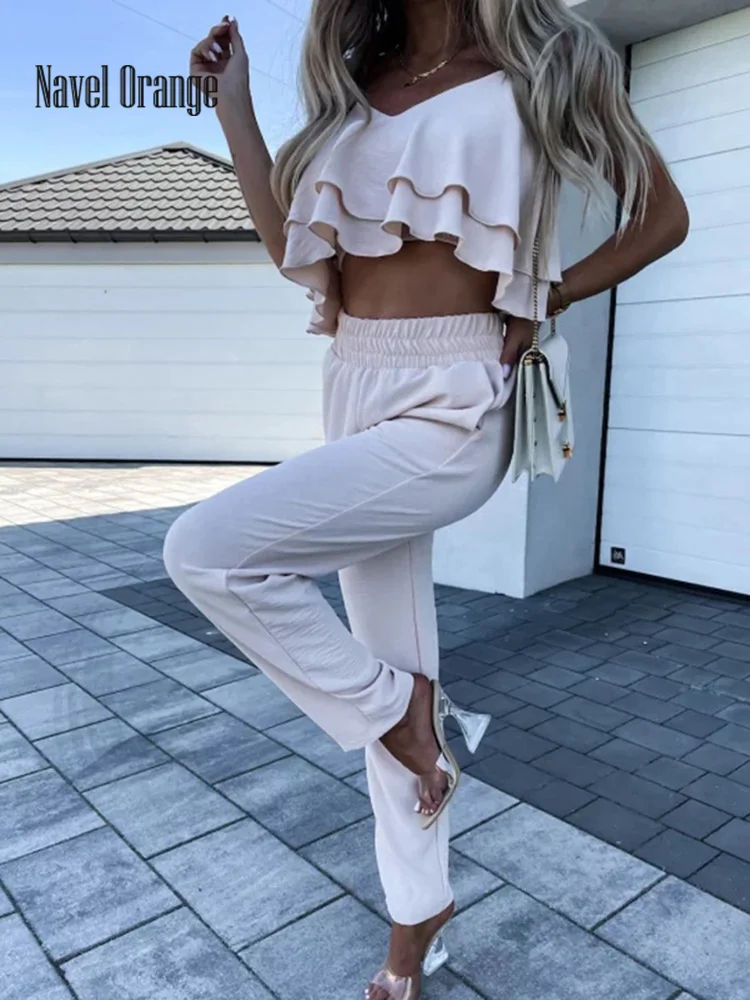 Backless Loungewear Suits Women Summer Sling Hollow Out Top Pencil Pants Solid Ladies Matching Set Sexy Streetwear Dropshipping
Backless Loungewear Suits Women Summer Sling Hollow Out Top Pencil Pants Solid Ladies Matching Set Sexy Streetwear Dropshipping