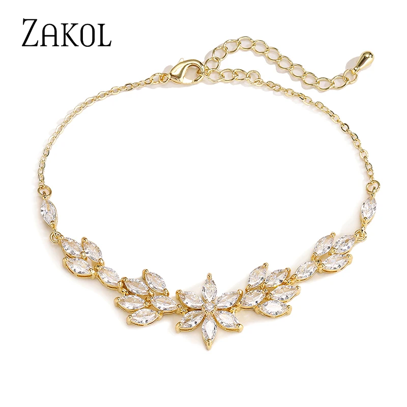 ZAKOL Luxury Zircon Flower Adjustable Bracelets for Women Marquise Cubic Zirconia Leaf Charm Bracelet Weddding Jewelry BP5062
ZAKOL Luxury Zircon Flower Adjustable Bracelets for Women Marquise Cubic Zirconia Leaf Charm Bracelet Weddding Jewelry BP5062