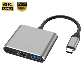USBC3.0 3 in 1 HUB Type-c to HDMI-compatible USB 3.0 Docking Station Charging 4K Adapter Splitter For MacBook Air Pro Samsung