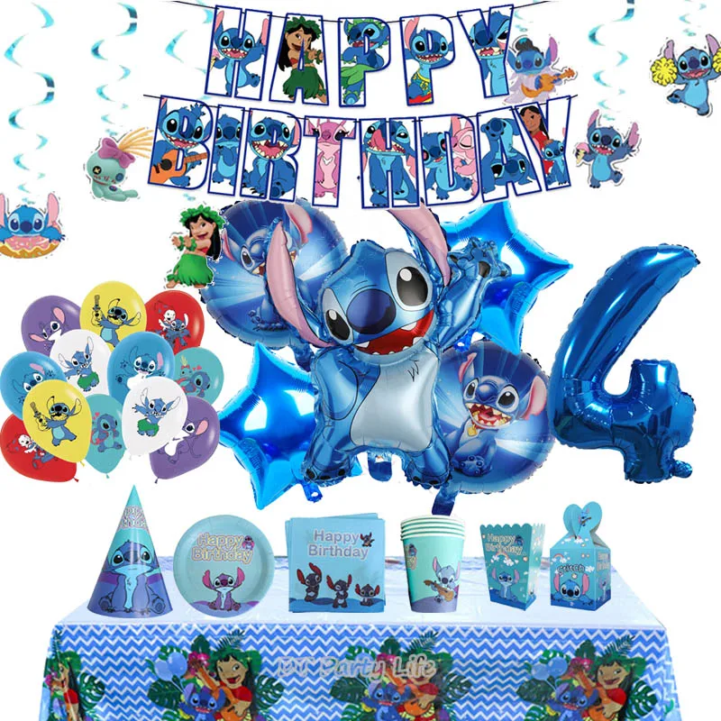 Lilo & Stitch Blue Theme Disney Cartoon Birthday Party Decorations For Kids Aluminum Film Balloons Disposable Tableware New Suit
Lilo & Stitch Blue Theme Disney Cartoon Birthday Party Decorations For Kids Aluminum Film Balloons Disposable Tableware New Suit