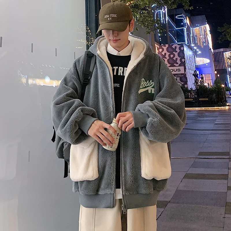 Privathinker Winter Men's Thickened Coat Lamb Wool Towel Embroidered Hooded Jackets Fashion Loose Fleece Warm Male Parkas
Privathinker Winter Men's Thickened Coat Lamb Wool Towel Embroidered Hooded Jackets Fashion Loose Fleece Warm Male Parkas