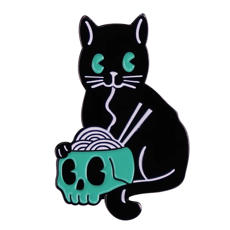 Gothic Skull Ramen Cat Hard Enamel Pin Punk Animal Badge Brooch for Jewelry Accessory Halloween Gifts
Gothic Skull Ramen Cat Hard Enamel Pin Punk Animal Badge Brooch for Jewelry Accessory Halloween Gifts
