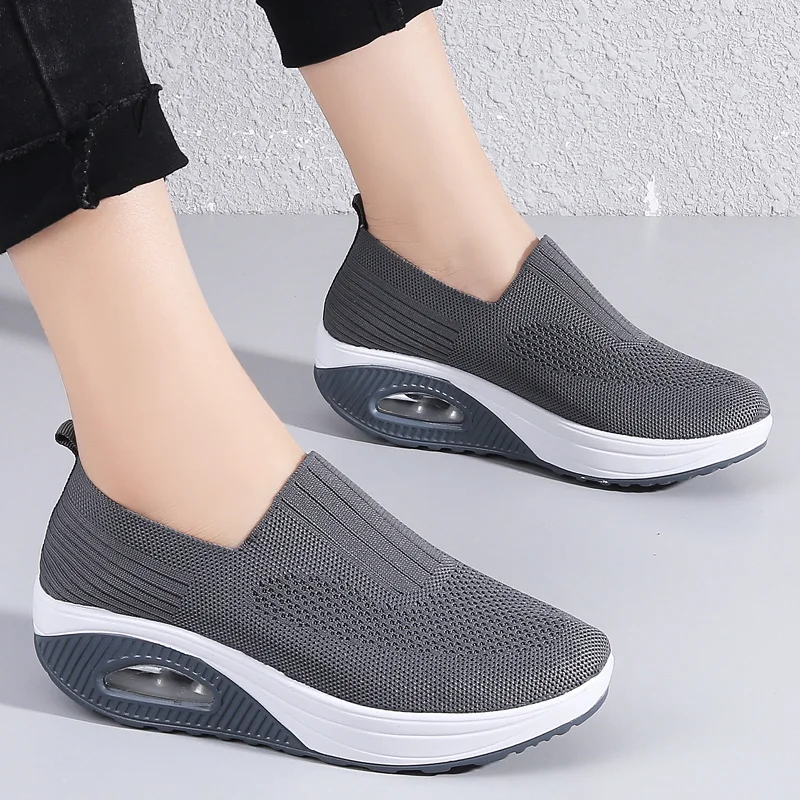 Women's Air Cushion Slip on Sneakers Summer Breathable Mesh Shallow Wedge Casual Shoes for Women Light Flat Ladies Walking Shoes
Women's Air Cushion Slip on Sneakers Summer Breathable Mesh Shallow Wedge Casual Shoes for Women Light Flat Ladies Walking Shoes