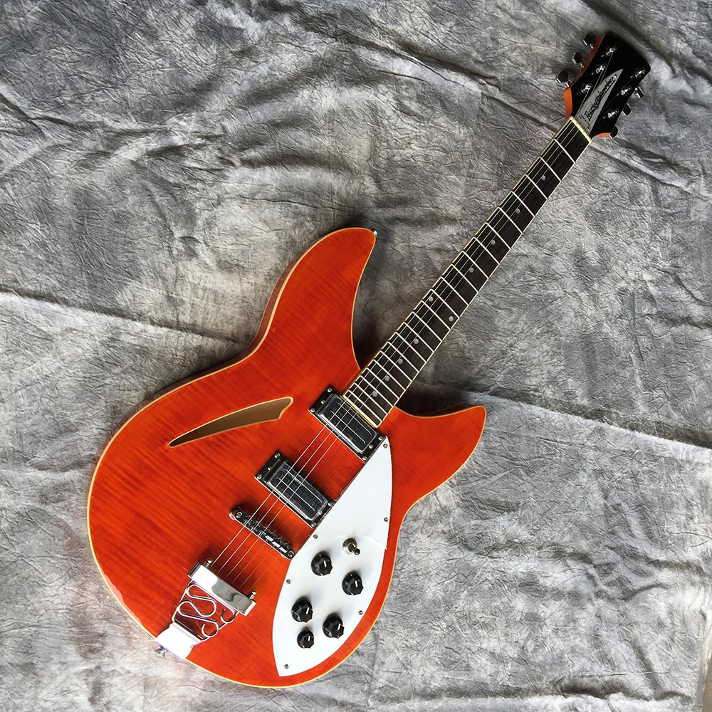Quality Ricken six string half hollow electric guitar, double guard guitar, manufacturer straight hair
Quality Ricken six string half hollow electric guitar, double guard guitar, manufacturer straight hair