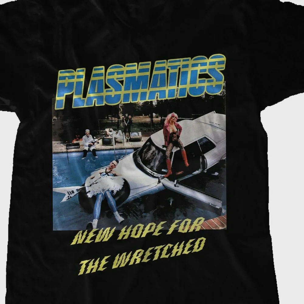 Футболка VTG Plasmatics с коротким рукавом черная рисунком аниме все размеры 1F297 одежда