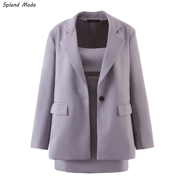 Splend Moda 2021 Autumn Women One Button Blazer + Hollow Out Slim Sexy Suspender Dress Two-Piece Chic Fashion Solid Color
Splend Moda 2021 Autumn Women One Button Blazer + Hollow Out Slim Sexy Suspender Dress Two-Piece Chic Fashion Solid Color