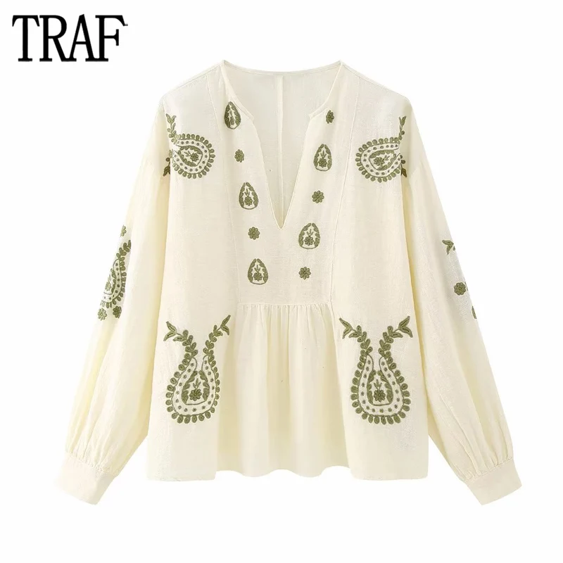 TRAF 2023 Embroidery Blouses Women Pleated Oversize Shirts for Women Long Sleeve Shirts and Blouses Woman Summer Casual Tops
TRAF 2023 Embroidery Blouses Women Pleated Oversize Shirts for Women Long Sleeve Shirts and Blouses Woman Summer Casual Tops
