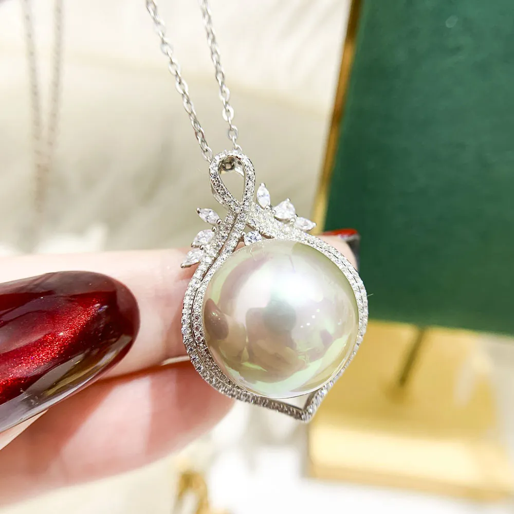 DIY pearl accessories S925 sterling silver pendant empty gold silver concealer necklace pendant with 15-16mm beads
DIY pearl accessories S925 sterling silver pendant empty gold silver concealer necklace pendant with 15-16mm beads