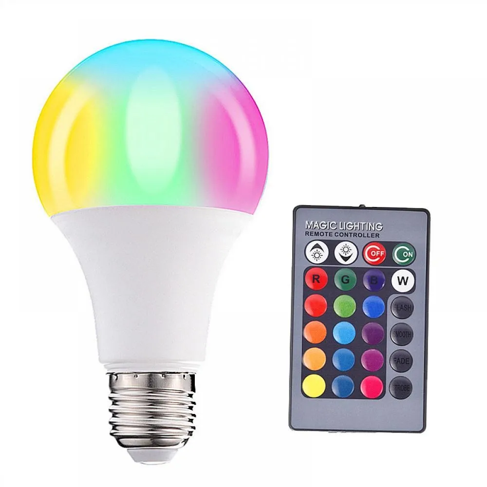 RGB Light Bulb E27 Colorful LED Change Color Lamp RGBW Smart Bulbs 5W 10W 15W IR Remote Control Dimming For Home Christmas Light
RGB Light Bulb E27 Colorful LED Change Color Lamp RGBW Smart Bulbs 5W 10W 15W IR Remote Control Dimming For Home Christmas Light