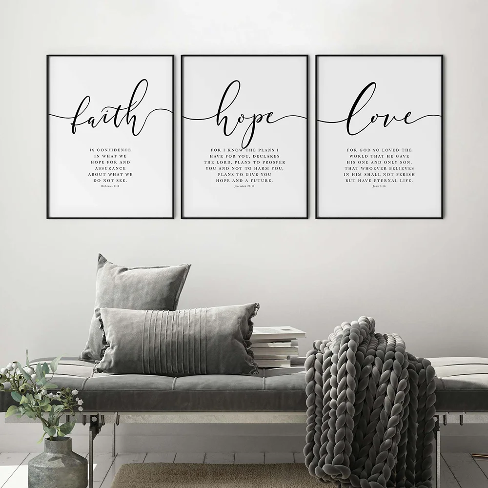 Bible Verse Poster and Prints Faith Hope Love Wall art Print Christian Quotes Canvas Painting Living Room Posters on the Wall
Bible Verse Poster and Prints Faith Hope Love Wall art Print Christian Quotes Canvas Painting Living Room Posters on the Wall