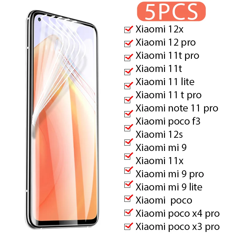 Гидрогелевая пленка 5 шт. для Xiaomi Mi 13 12 11 10 Lite Pro Ultra 5G NE 12T 11T, Защита экрана для Poco X4 X3 X5 F4 F3 Pro GT, фотопленка
Гидрогелевая пленка 5 шт. для Xiaomi Mi 13 12 11 10 Lite Pro Ultra 5G NE 12T 11T, Защита экрана для Poco X4 X3 X5 F4 F3 Pro GT, фотопленка