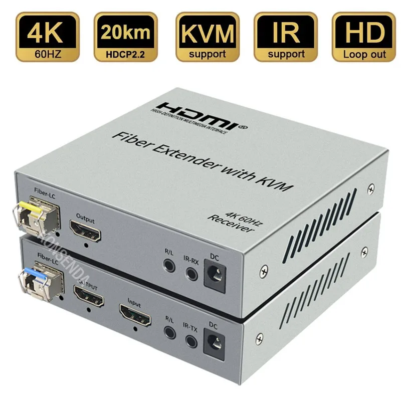 Оптоволоконный удлинитель 20km 4K 60Hz HDMI KVM over LC волоконно-оптический кабель HDMI Over Fiber USB KVM Extender с поддержкой SFP клавиатуры мыши
Оптоволоконный удлинитель 20km 4K 60Hz HDMI KVM over LC волоконно-оптический кабель HDMI Over Fiber USB KVM Extender с поддержкой SFP клавиатуры мыши