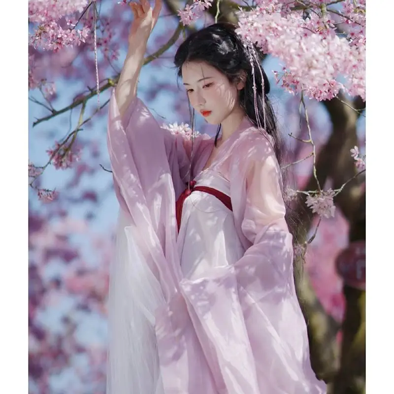 Рубашка Tang System с большими рукавами, Оригинальная юбка длиной груди Hanfu, Женский Повседневный костюм для весны и лета
Рубашка Tang System с большими рукавами, Оригинальная юбка длиной груди Hanfu, Женский Повседневный костюм для весны и лета