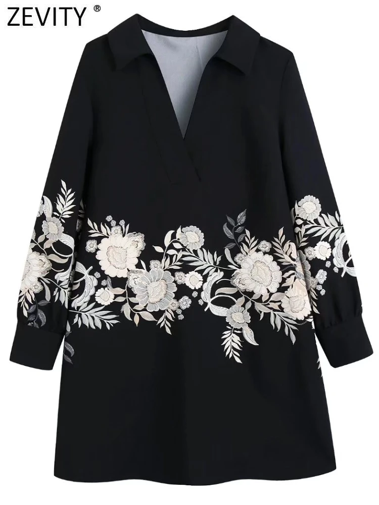 ZEVITY Women Vintage Position Floral Print Black Mini Shirt Dress Female Chic Long Sleeve Casual Straight Kimono Vestidos DS9343
ZEVITY Women Vintage Position Floral Print Black Mini Shirt Dress Female Chic Long Sleeve Casual Straight Kimono Vestidos DS9343