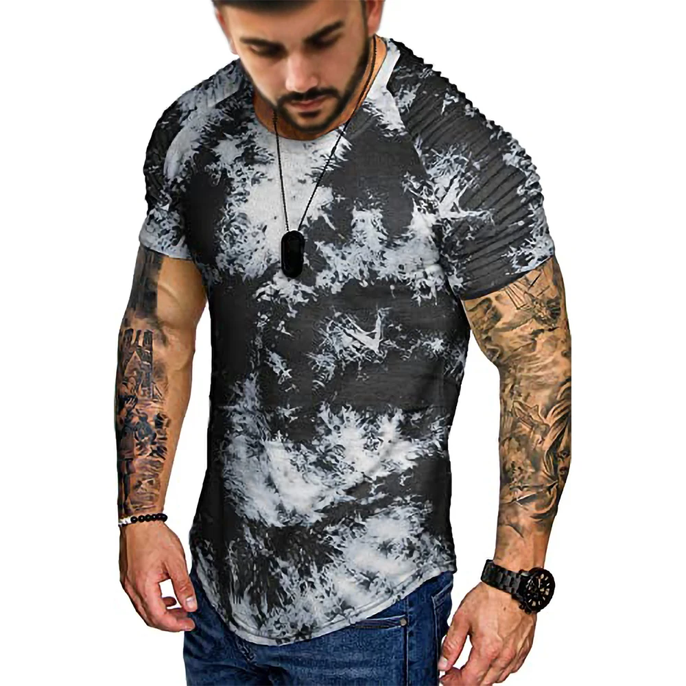 Shirts 2022 Summer Fashion Short Sleeve Tops Tie Dye Printed Mens T Shirt Shoulder Pleated T Shirt for Men
Shirts 2022 Summer Fashion Short Sleeve Tops Tie Dye Printed Mens T Shirt Shoulder Pleated T Shirt for Men