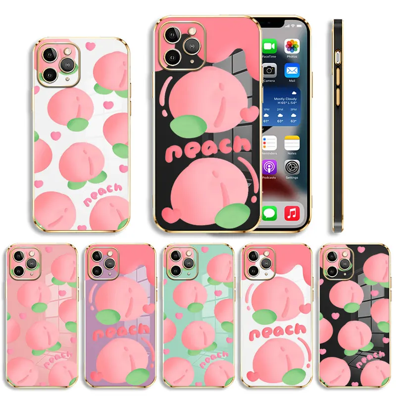 Plating Phone Case For iPhone 14 13 12 11 Pro Max Mini X XR XS Max 7 8 6 6s Plus SE Shell Pink Cute Peach Love
Plating Phone Case For iPhone 14 13 12 11 Pro Max Mini X XR XS Max 7 8 6 6s Plus SE Shell Pink Cute Peach Love