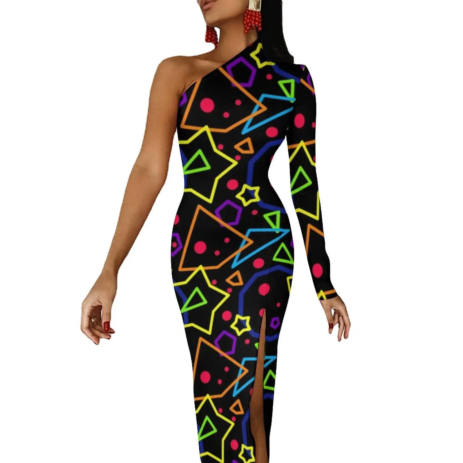 Geometric Math Maxi Dress Long Sleeve Rainbow Print Vintage Bodycon Dress Autumn High Slit Party Long Dresses Graphic Clothes
Geometric Math Maxi Dress Long Sleeve Rainbow Print Vintage Bodycon Dress Autumn High Slit Party Long Dresses Graphic Clothes