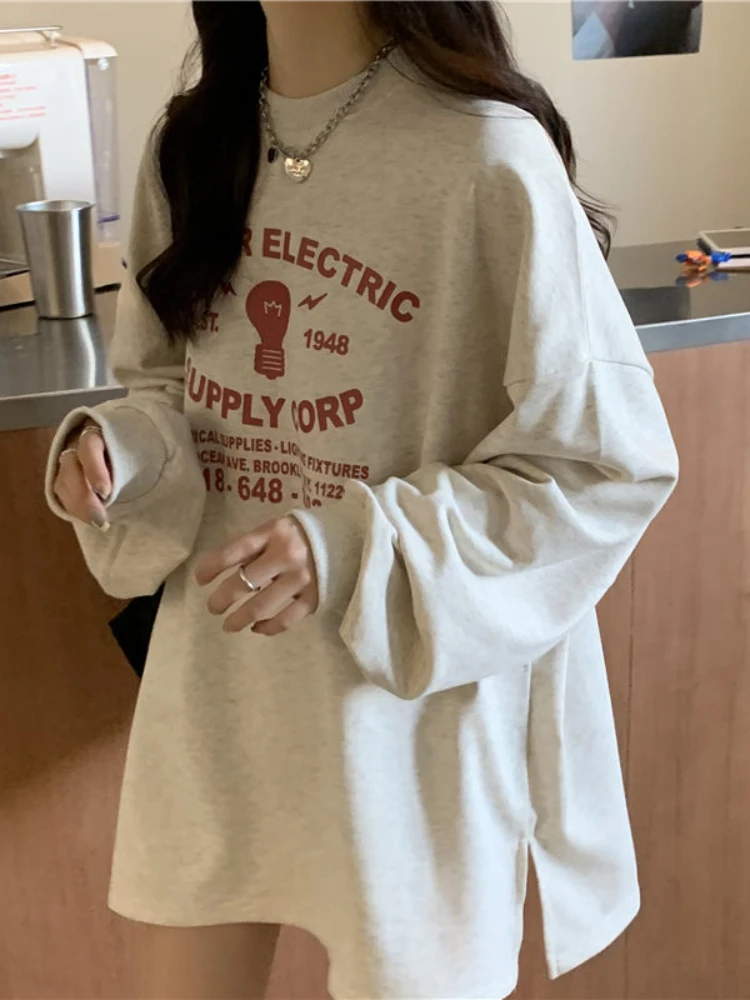 Женские винтажные толстовки в стиле Харадзюку, Свитшот оверсайз с надписью, Серый Свободный пуловер с длинным рукавом, топы, Готическая ули...
Женские винтажные толстовки в стиле Харадзюку, Свитшот оверсайз с надписью, Серый Свободный пуловер с длинным рукавом, топы, Готическая ули...