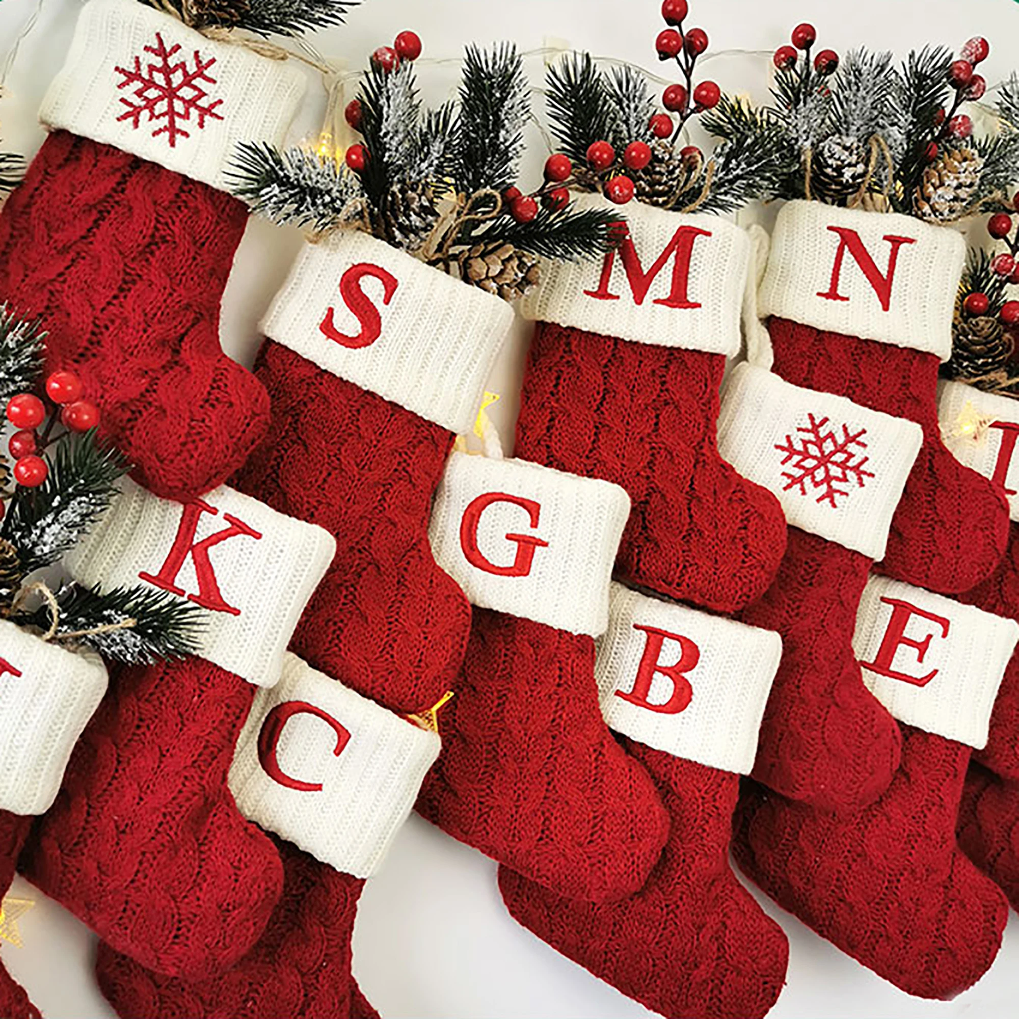 Customizable nameChristmas Socks Letter Snowflake Pattern Knitting Christmas Stocking Xmas Gift Bag Christmas Decorations for Ho
Customizable nameChristmas Socks Letter Snowflake Pattern Knitting Christmas Stocking Xmas Gift Bag Christmas Decorations for Ho