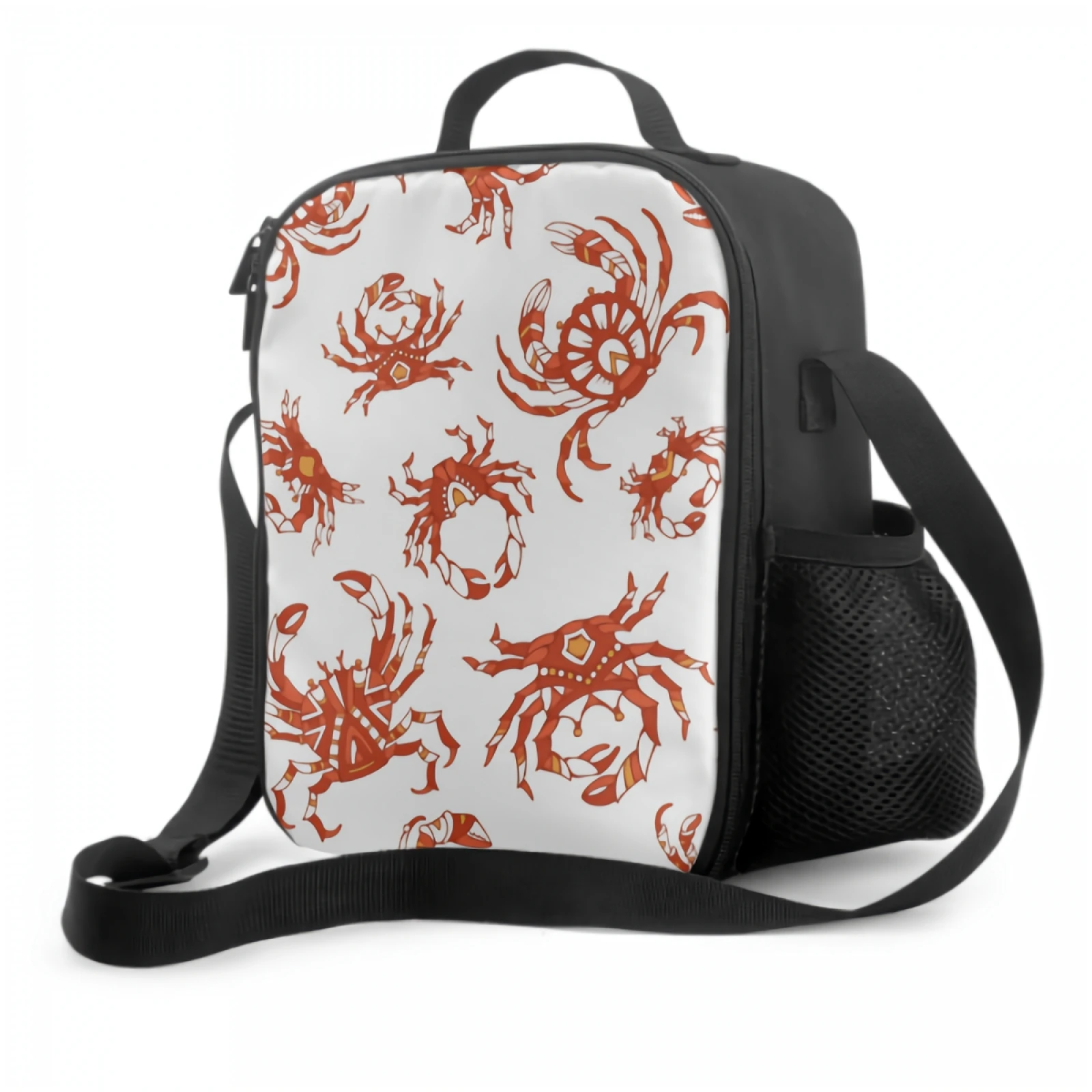 3D Red Crab Print Insulated Lunch Box Cooler Tote Bag for Picnic Office Leakproof Portable Lunch Bento Bag with Shoulder Strap
3D Red Crab Print Insulated Lunch Box Cooler Tote Bag for Picnic Office Leakproof Portable Lunch Bento Bag with Shoulder Strap