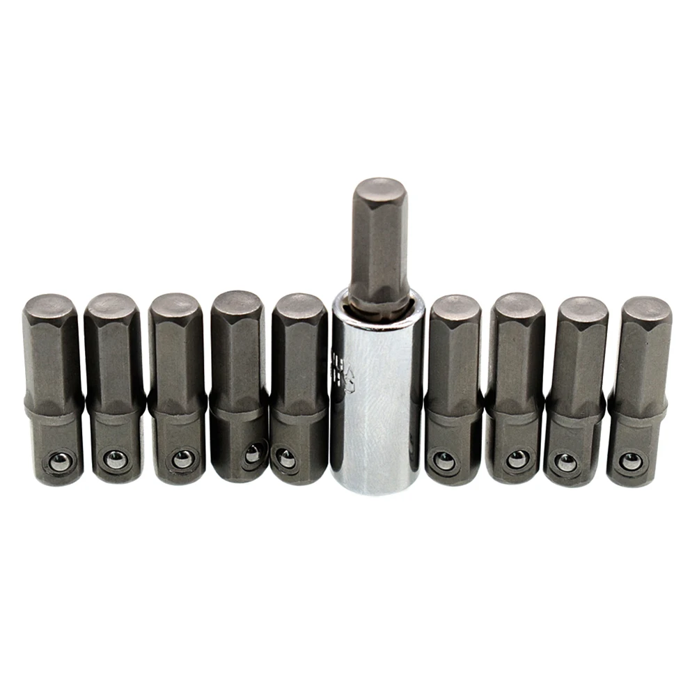 11pcs 1/4 Square Drive To 1/4 Hex Shank Impact Socket+1/4 Drill Socket Adapter Power Tool Hexagon Handle Adapter Converter Drill
11pcs 1/4 Square Drive To 1/4 Hex Shank Impact Socket+1/4 Drill Socket Adapter Power Tool Hexagon Handle Adapter Converter Drill