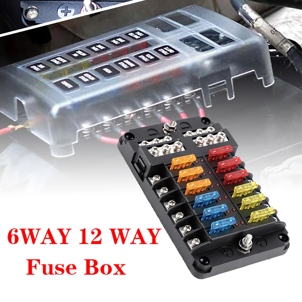 12V 32V 6WAY 12WAY Blade Fuse Block Fuse Box Holder Waterproof M5 Stud With LED Indicator Light For Auto Car Boat
12V 32V 6WAY 12WAY Blade Fuse Block Fuse Box Holder Waterproof M5 Stud With LED Indicator Light For Auto Car Boat