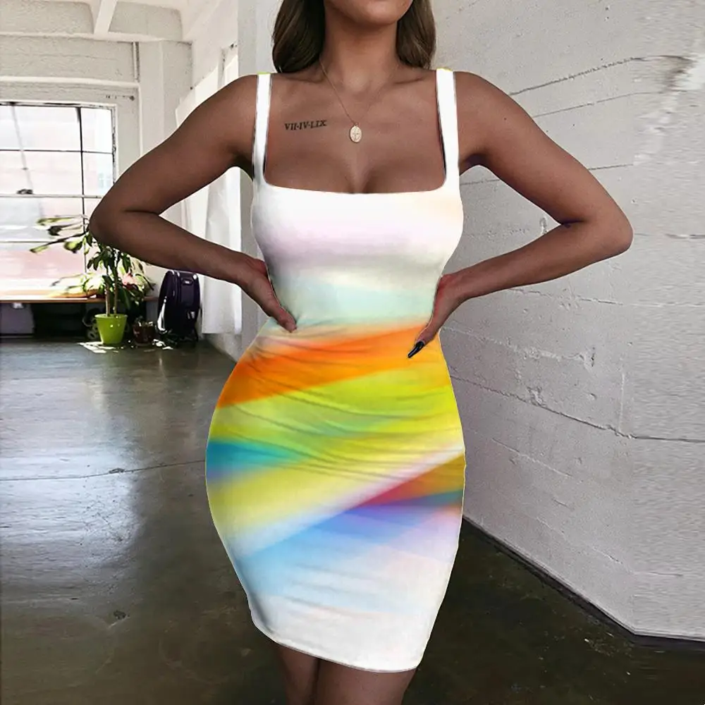 KYKU Brand Colorful Dress Women Rainbow Sundress Line Ladies Dresses Psychedelic Bodycon Dress Vestido Sexy Womens Clothing
KYKU Brand Colorful Dress Women Rainbow Sundress Line Ladies Dresses Psychedelic Bodycon Dress Vestido Sexy Womens Clothing