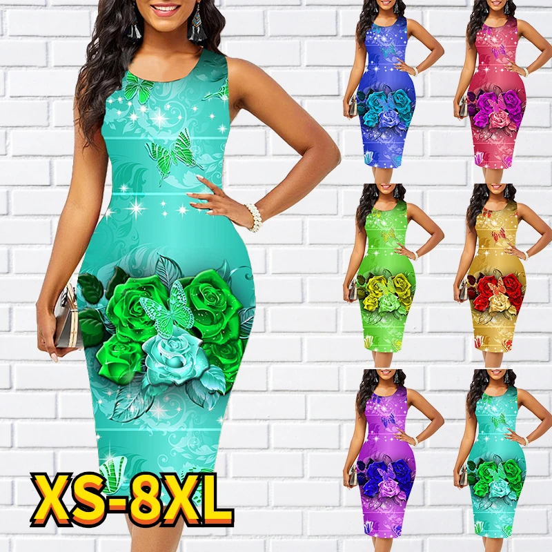 New Women's Shift Dress Knee Length Dress Fashion Sleeveless Floral Print Dress Summer Round Neck Casual Classic 2022 8XL
New Women's Shift Dress Knee Length Dress Fashion Sleeveless Floral Print Dress Summer Round Neck Casual Classic 2022 8XL