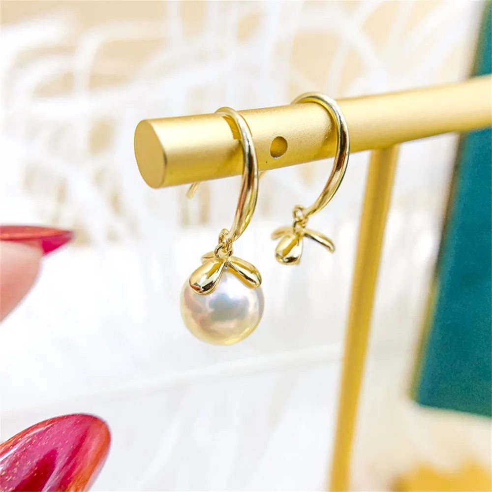 DIY pearl earrings accessories S925 sterling silver jewelry concealer earrings female empty holder Fit 7-9mm beads
DIY pearl earrings accessories S925 sterling silver jewelry concealer earrings female empty holder Fit 7-9mm beads