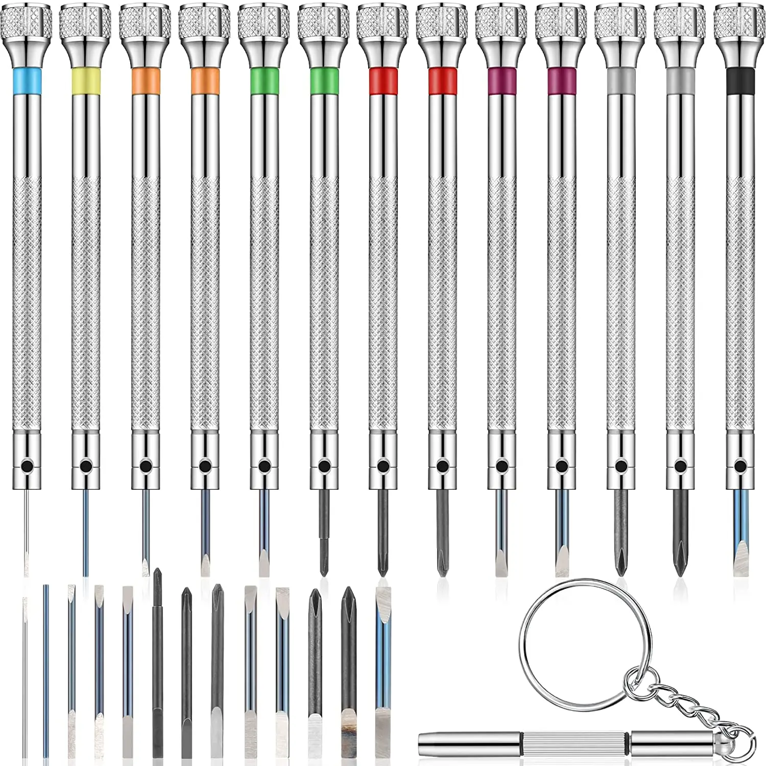 13 Pieces Mini Precision Watch Screwdriver Jeweler Watch Screwdriver Set 0.6-2.0 mm with 13 Extra Replace Blades
13 Pieces Mini Precision Watch Screwdriver Jeweler Watch Screwdriver Set 0.6-2.0 mm with 13 Extra Replace Blades