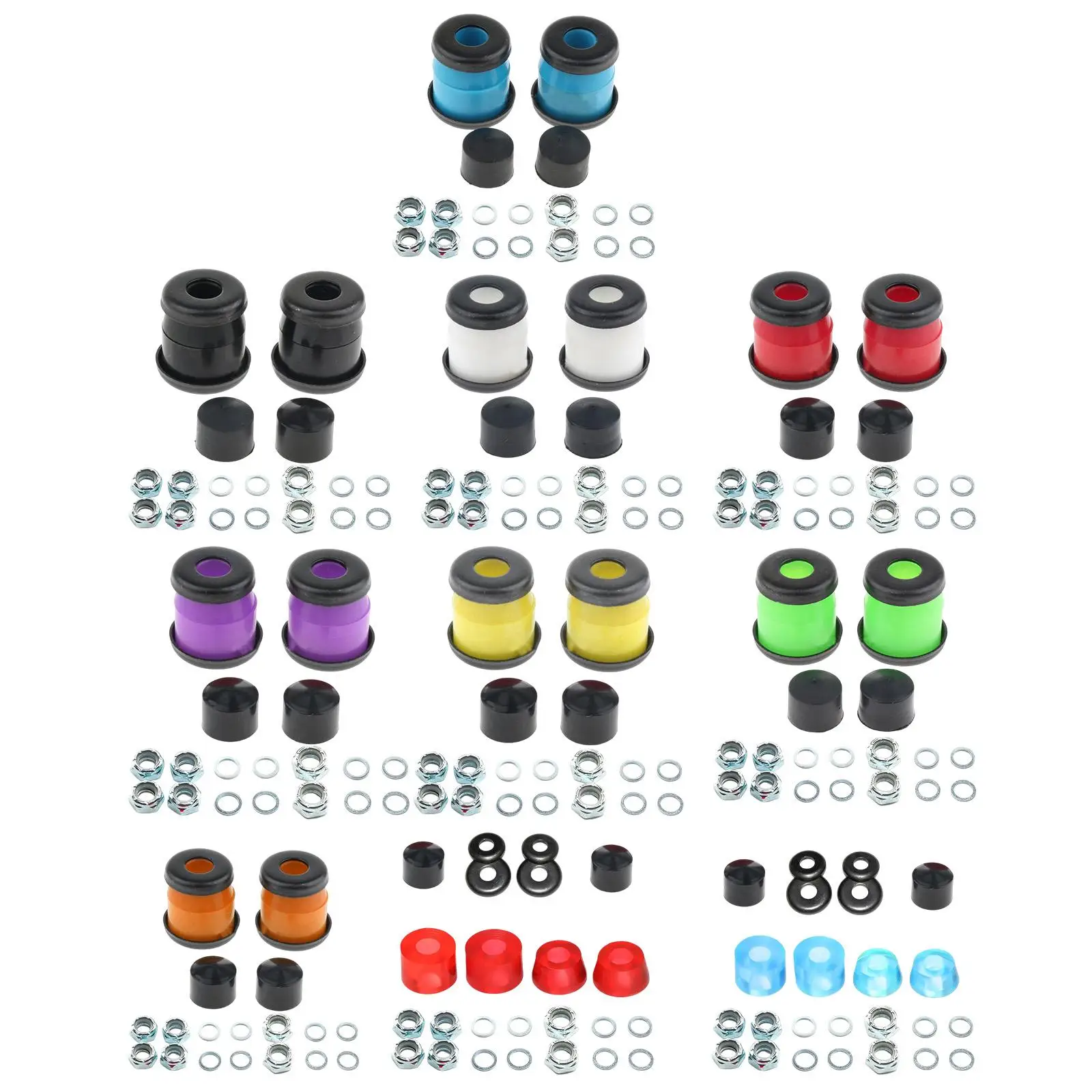 Universal Skateboard Truck Bushings Kit Repair Nuts Longboard Spacer Washer Accessories
Universal Skateboard Truck Bushings Kit Repair Nuts Longboard Spacer Washer Accessories