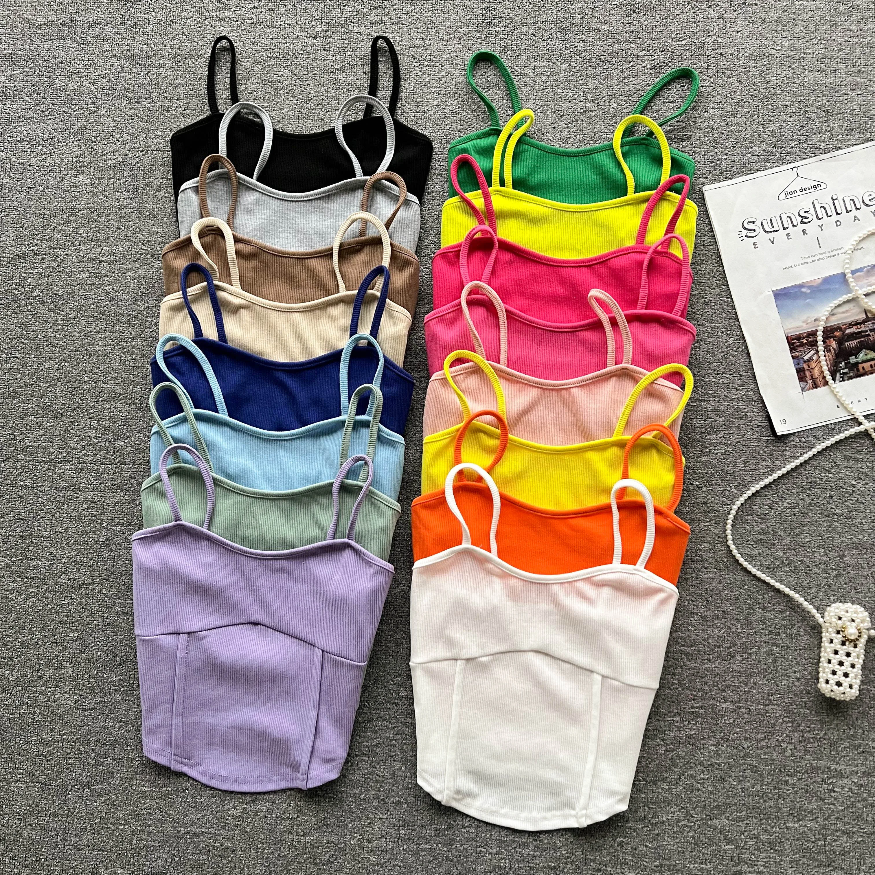 Spaghetti Strap Tank Top Women Solid Color Crop Top Woman Cami tshirt Sweet Korsett Backless Débardeur Femme Women's Clothing
Spaghetti Strap Tank Top Women Solid Color Crop Top Woman Cami tshirt Sweet Korsett Backless Débardeur Femme Women's Clothing